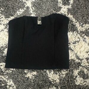 Black tube top with metal detail